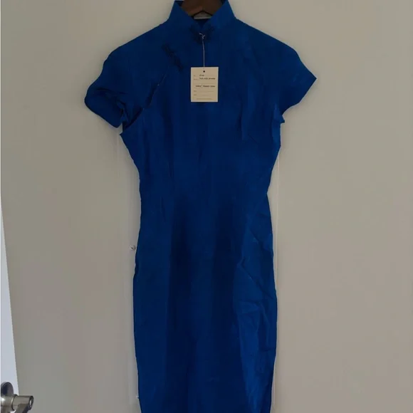 60s Vintage Chinese Qipao silk dress NWT handmade in Hong Kong - Picture 3 of 9